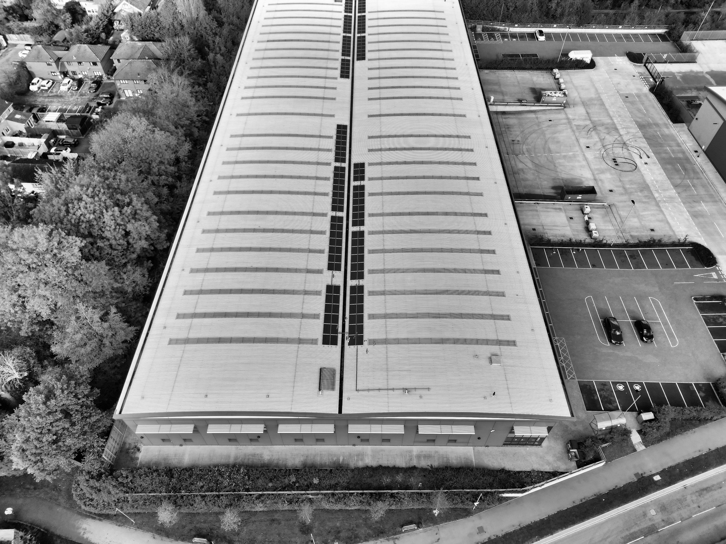 Aerial view of an industrial facility