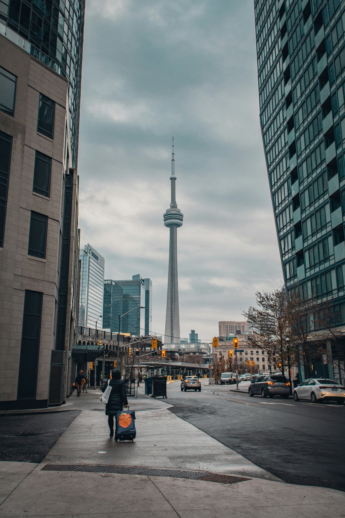 Toronto skyline framed by downtown buildings
